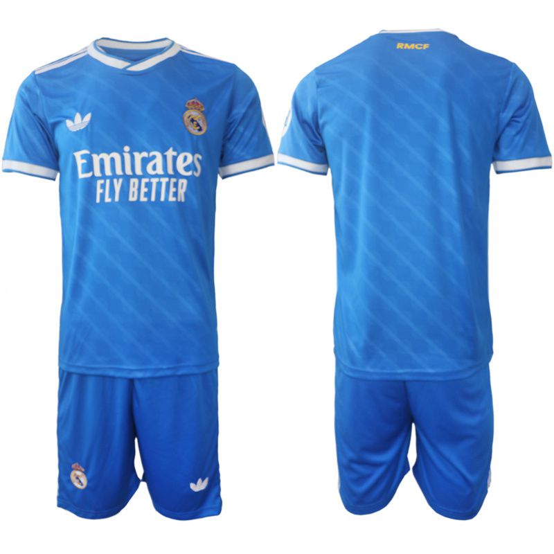 Men 2025-2026 Club Real Madrid away blue blank Soccer Jersey